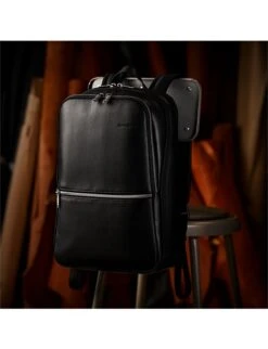 Samsonite Classic Leather Slim Backpack 40.6cm Black -Cheap Voyage Vault Store 2437931 21824844 7811517