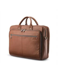 Samsonite Classic Leather Toploader 30.5cm Cognac