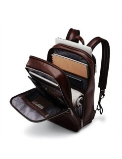 Samsonite CLASSIC LEATHER SLIM BACKPACK MAHOGANY -Cheap Voyage Vault Store 2583003 22470585 12731135